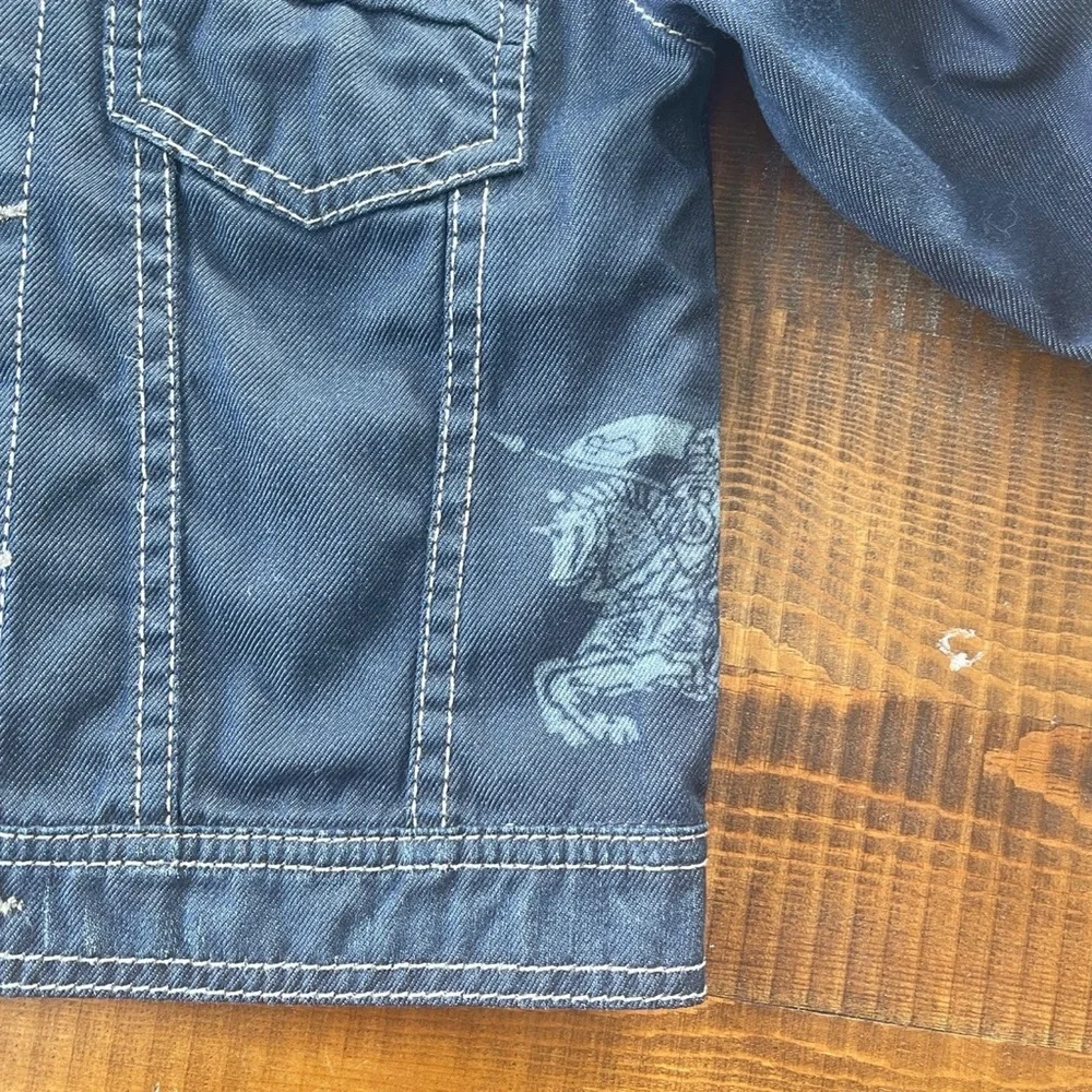 Burberry Vest jacket denim jean 9/12 months blue removable hood - Picture 4 of 6